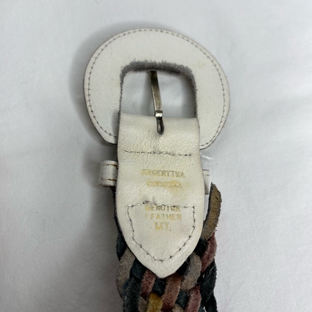 Vintage Capezio 80s 90s rainbow leather woven belt size Medium - Picture 6 of 9